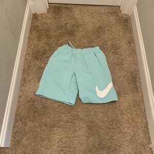 Nike Aqua Shorts with White Swoosh